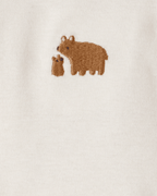 Conjunto tres piezas bodies manga larga y pantalón con oso marrón y blanco - Carter's