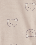 Conjunto tres piezas bodies manga larga y pantalón con oso marrón y blanco - Carter's