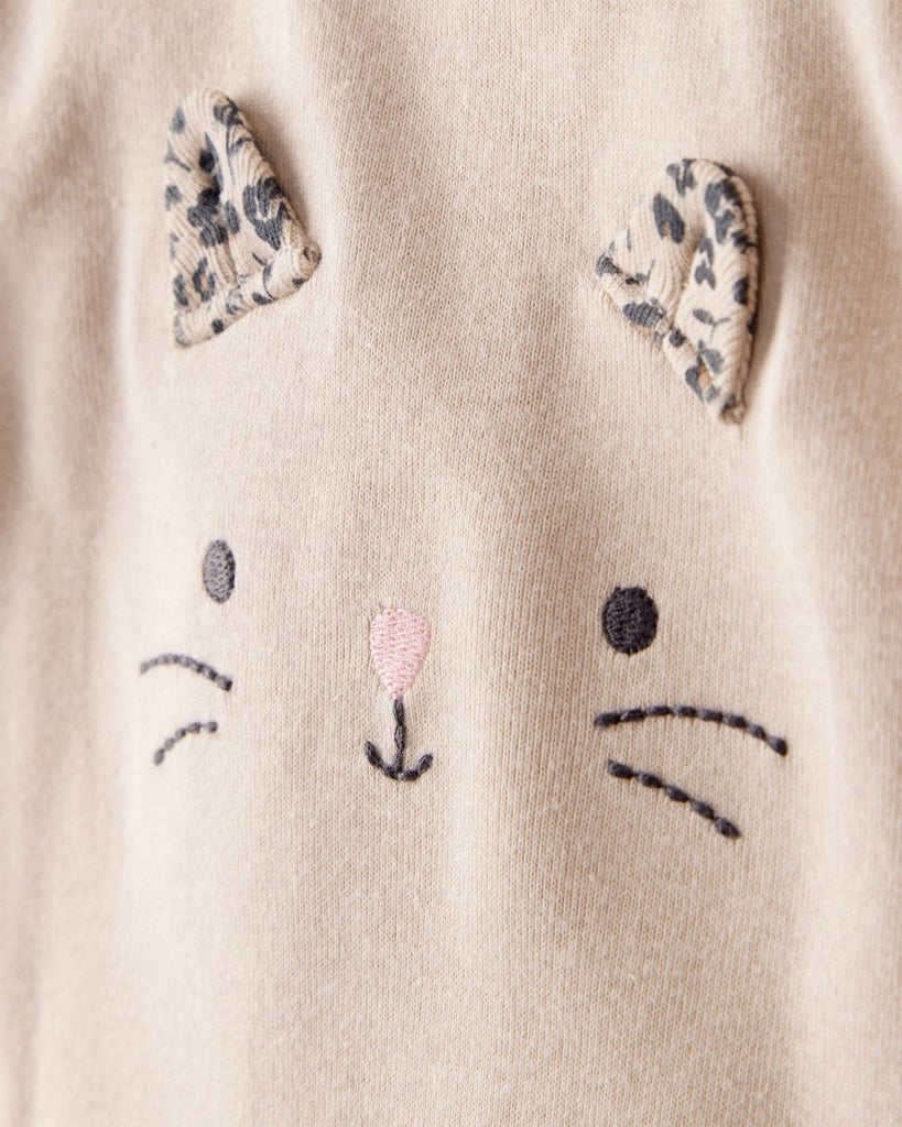 Conjunto tres piezas bodies manga larga y pantalón estampado leopardo - Carter's