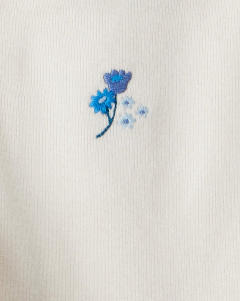 Conjunto tres piezas chaqueta de borreguito, body y pantalón floral azul - Carter's