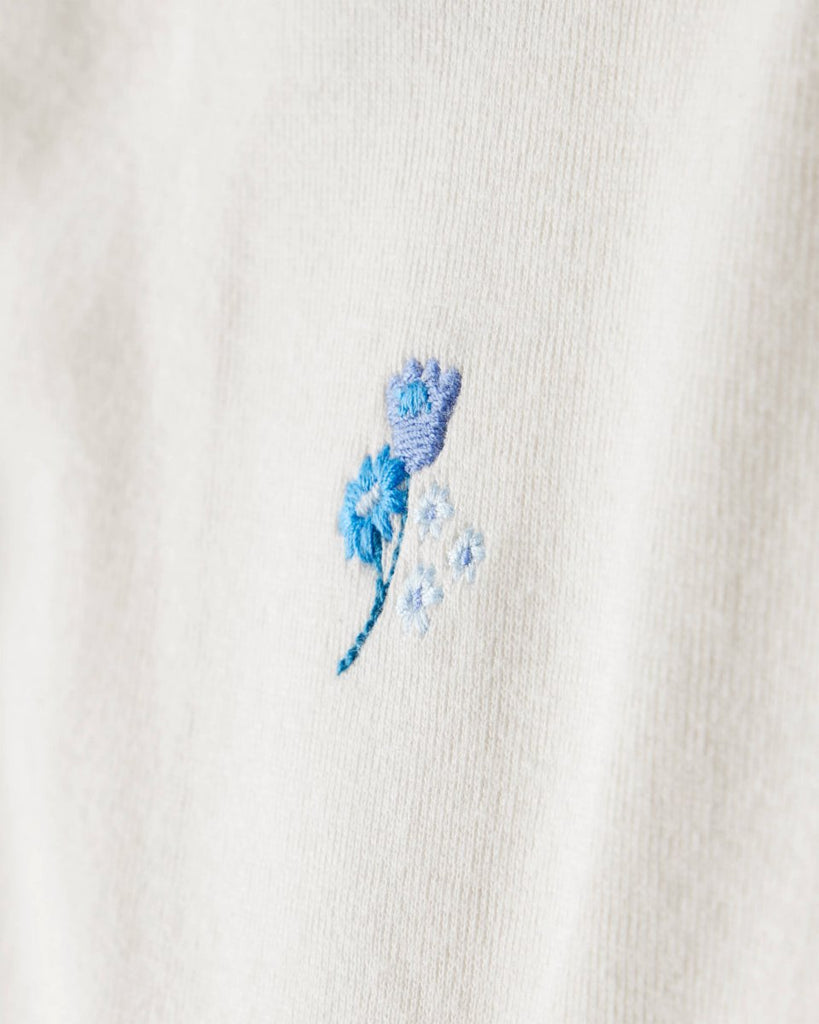 Conjunto tres piezas chaqueta de borreguito, body y pantalón floral azul - Carter's