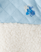 Conjunto tres piezas chaqueta de borreguito, body y pantalón floral azul - Carter's