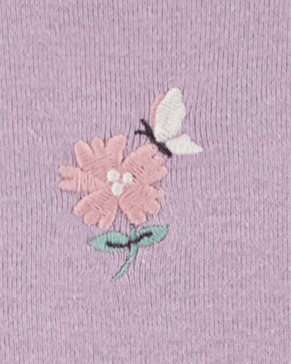 Conjunto tres piezas con dos bodies de algodón y calza con volantes, diseño floral - Carter's
