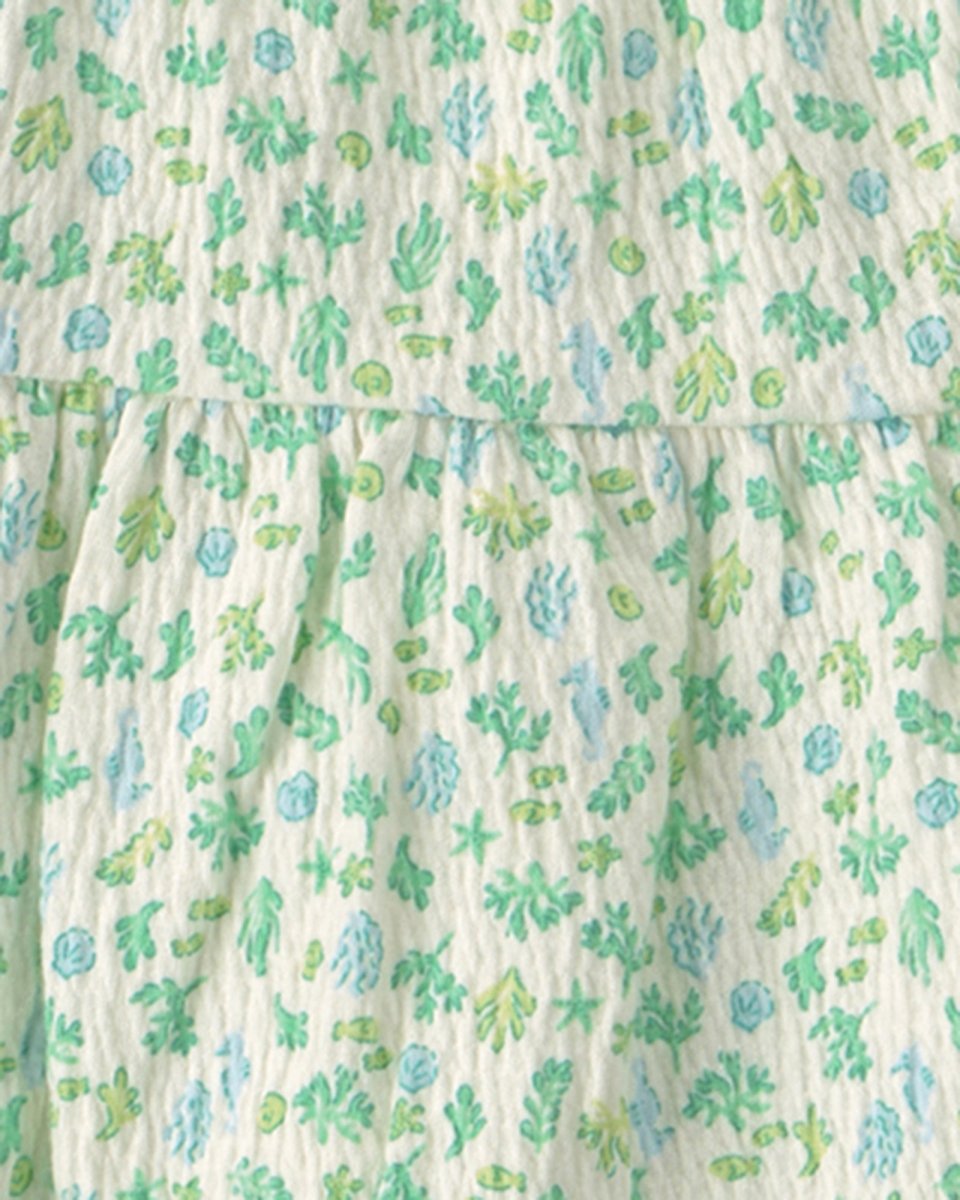 Conjunto tres piezas de algodón camiseta estampada, body y cubrepañal diseño floral - Carter's