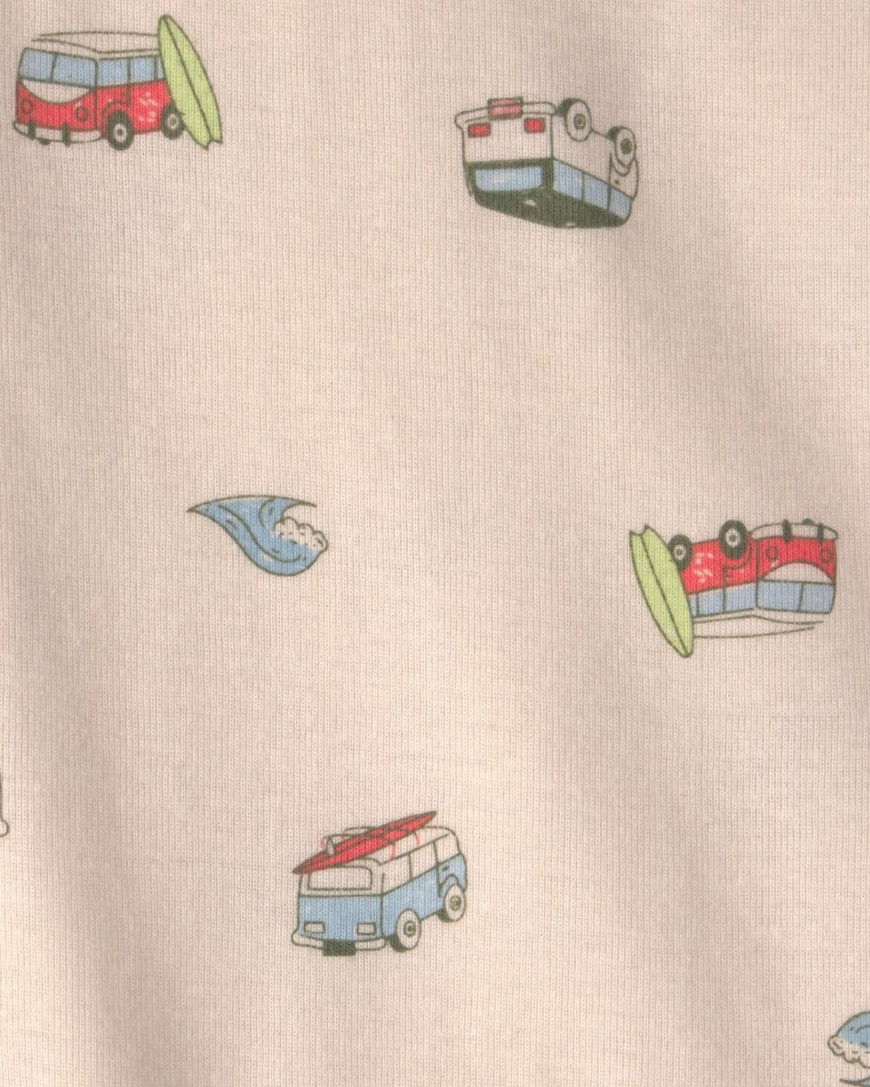 Conjunto tres piezas de algodón camiseta gráfica, body y cubrepañal diseño cangrejo - Carter's