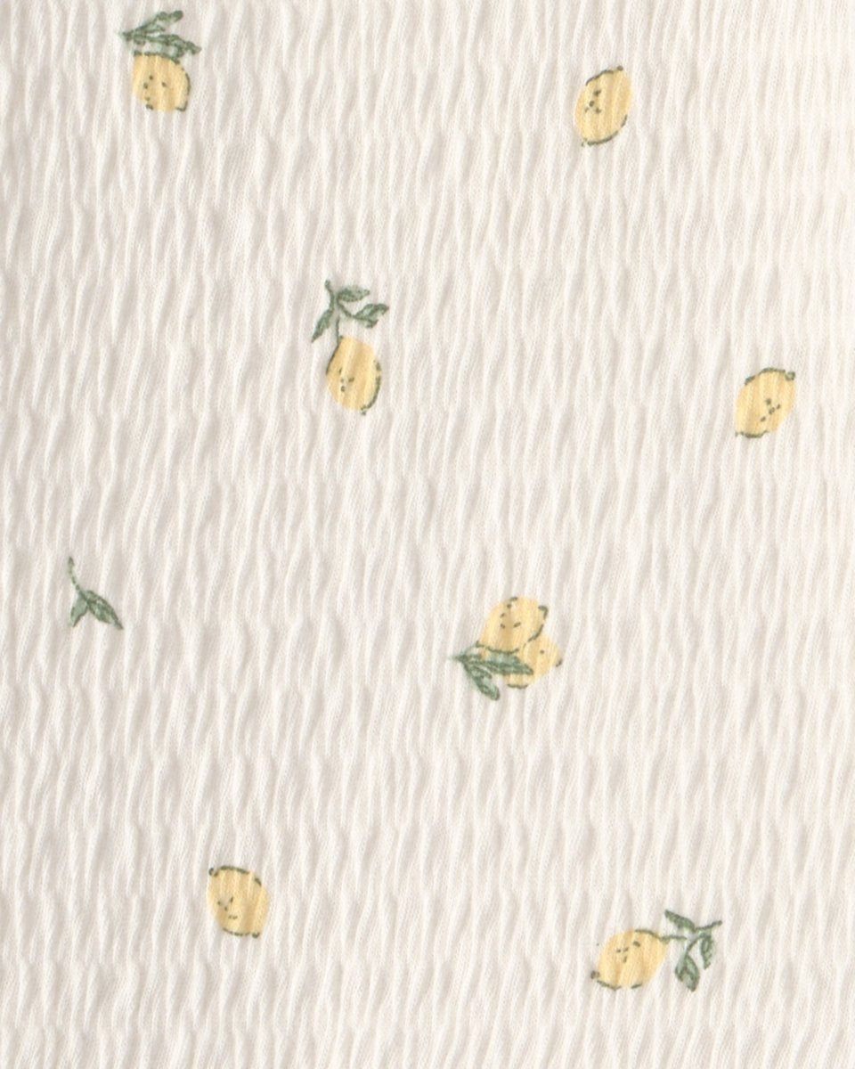 Conjunto tres piezas de algodón con blusa, body y pantalón corto diseño limones - Carter's