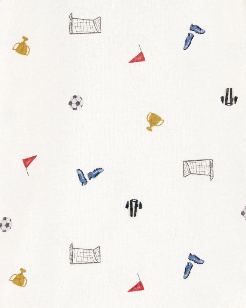 Conjunto tres piezas pantalón y dos bodies diseño fútbol - Carter´s