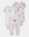 Three-piece set: pants and two cookie-design bodysuits