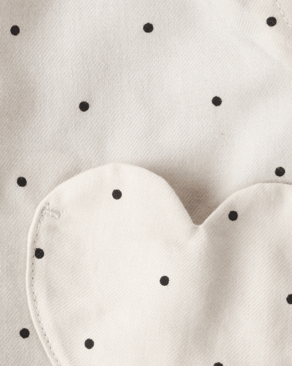 Conjunto tres piezas vestido con corazones, camiseta y leotardos marfil - Carter's