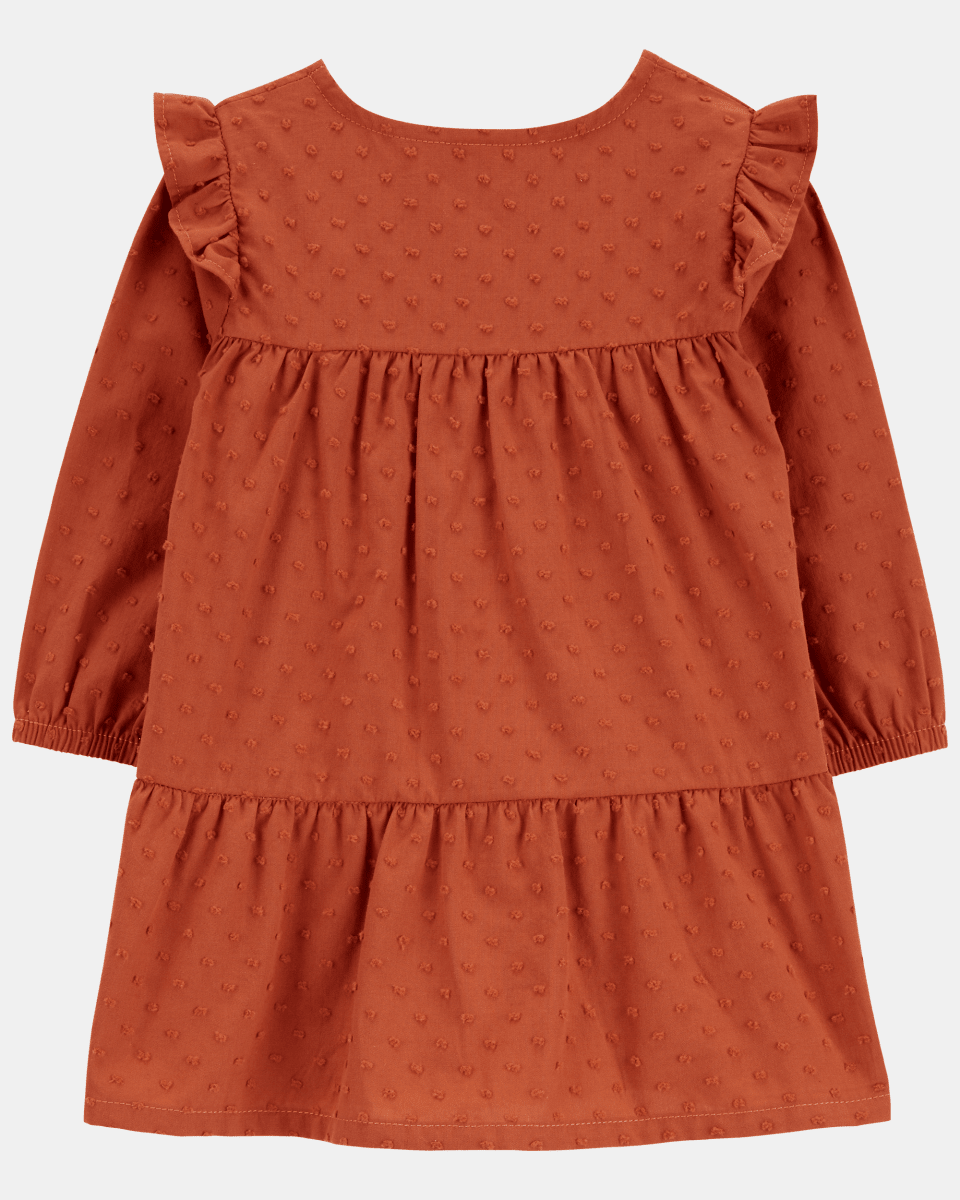 Conjunto vestido y cubrepañal texturizado color terracota - Carter's