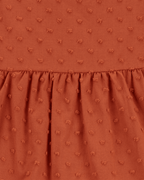 Conjunto vestido y cubrepañal texturizado color terracota - Carter's