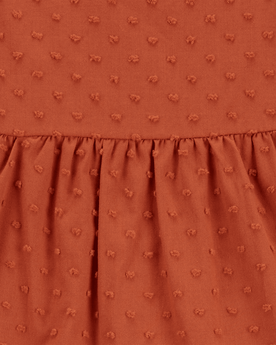 Conjunto vestido y cubrepañal texturizado color terracota - Carter's