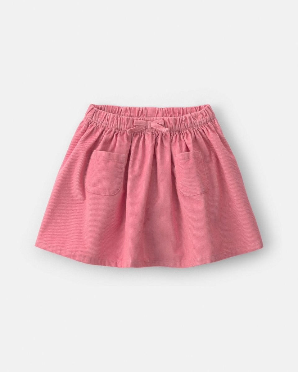 Falda pantalón de pana evasé con lazo, rosa - Carter's