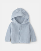 Jersey con capucha y orejas de oso, azul - Carter's