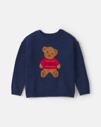 Jersey de punto con oso en intarsia, azul marino - Carter's
