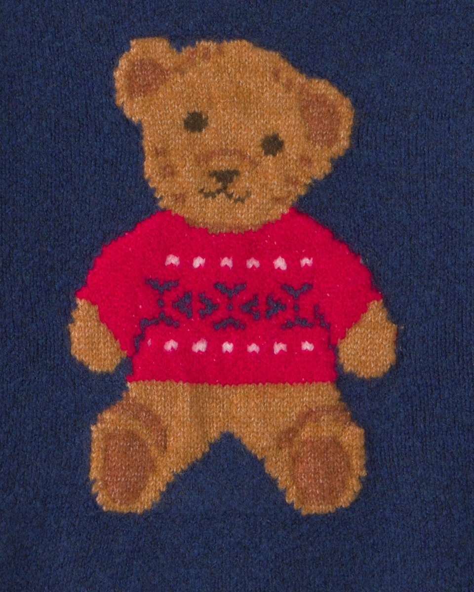 Jersey de punto con oso en intarsia, azul marino - Carter's