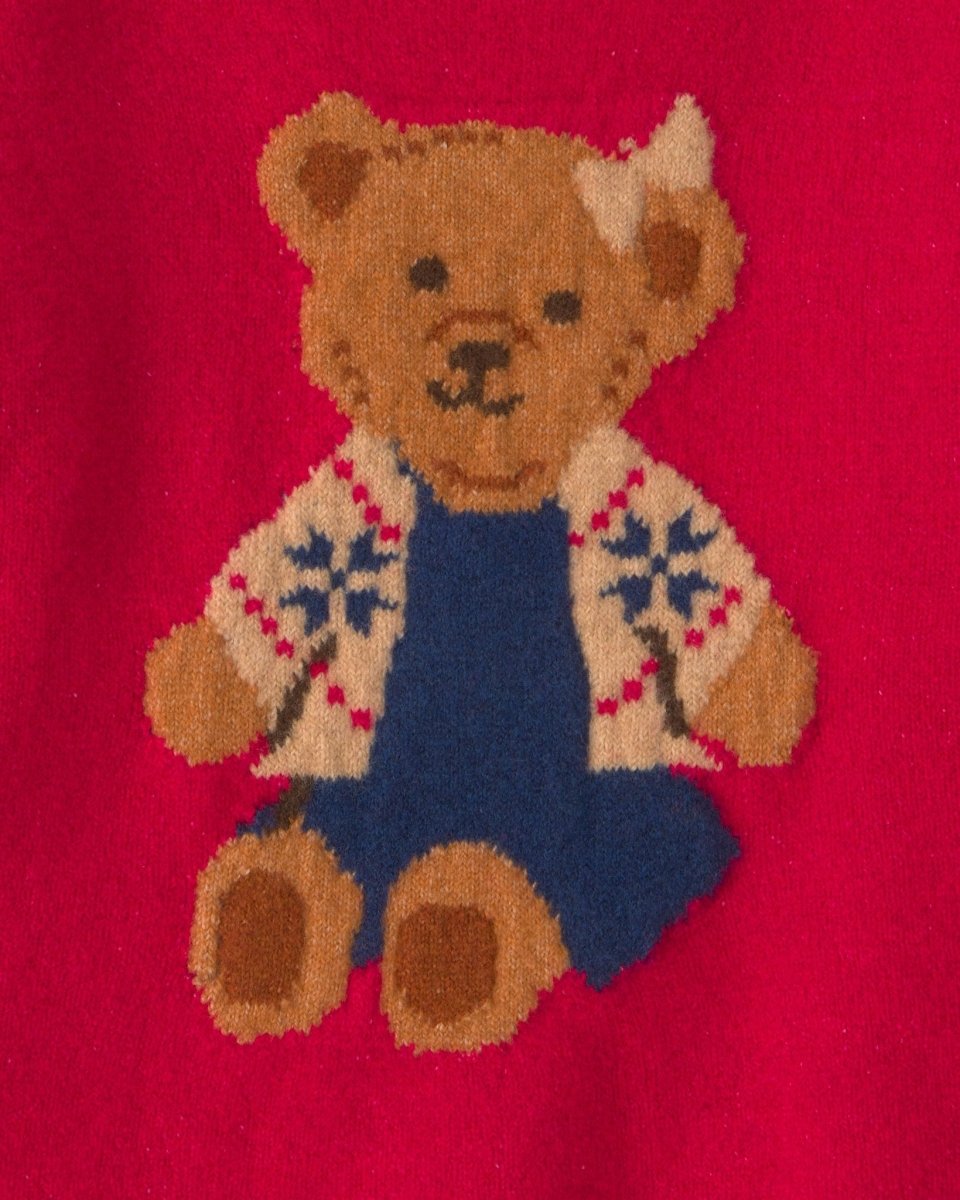 Jersey de punto con oso en intarsia, rojo navideño - Carter's