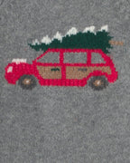 Jersey navideño con coche y árbol en intarsia, gris - Carter's