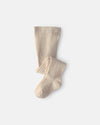 Ribbed pinstripe tights for girls, oatmeal