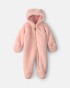 Mono de borreguito con capucha de oso, rosa - Carter's