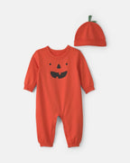 Mono de manga larga con gorro, calabaza en naranja - Carter's