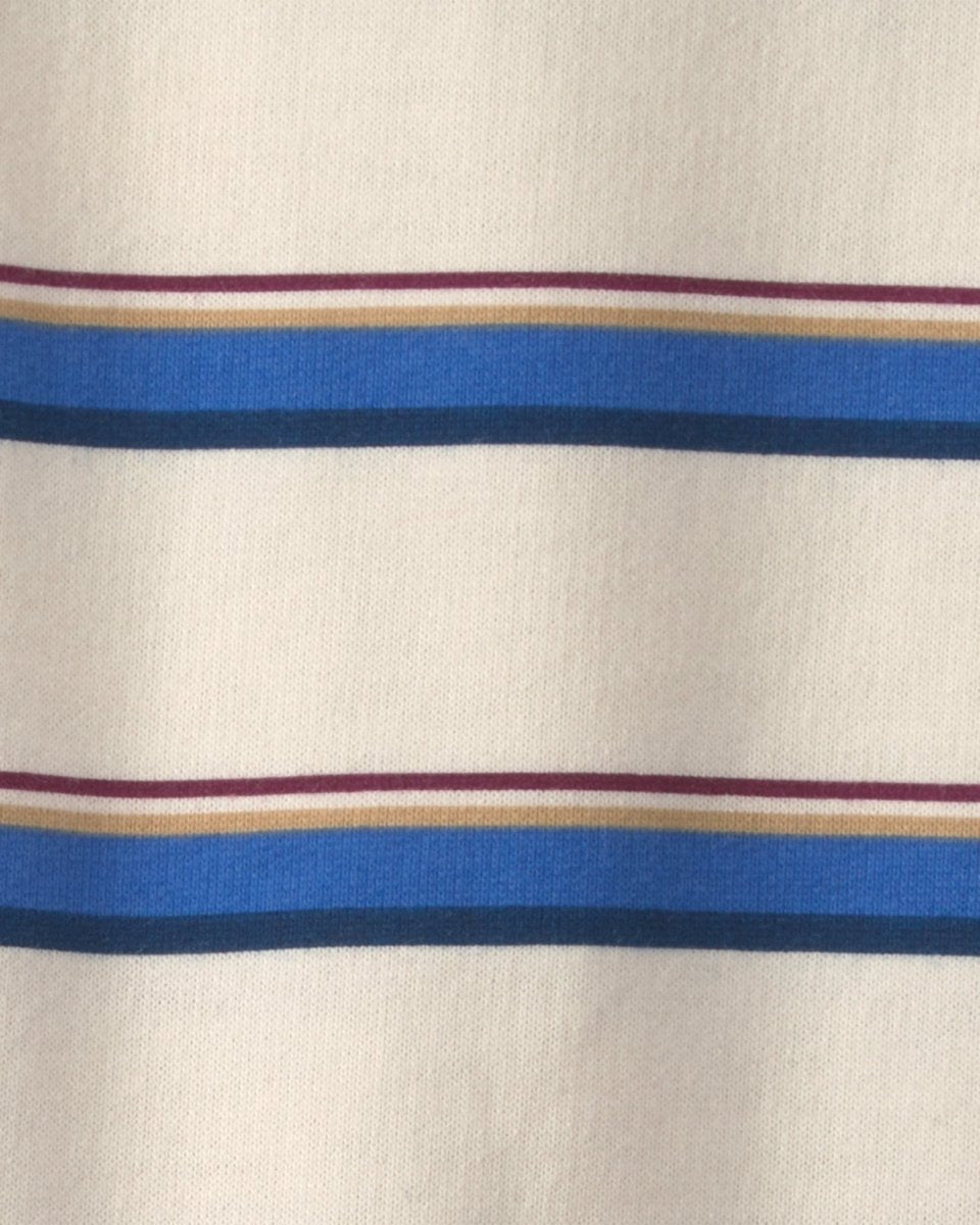 Mono de manga larga de rizo de algodón, rayas azul y crema - Carter's