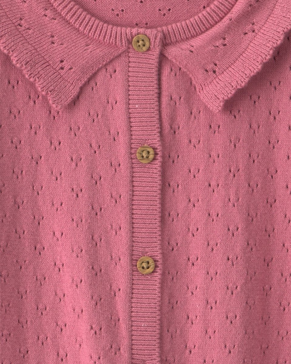Mono de punto calado de manga larga, lunares en rosa - Carter's