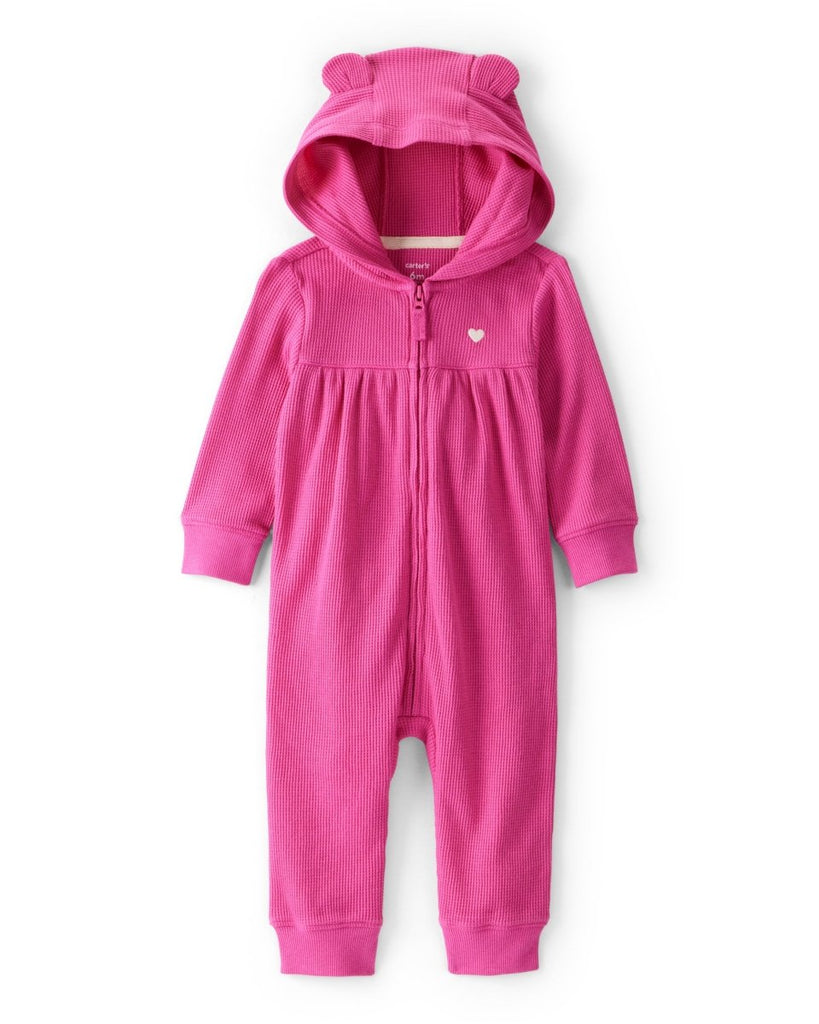 Mono enterizo térmico rosa con corazones para bebé niña - Carter's