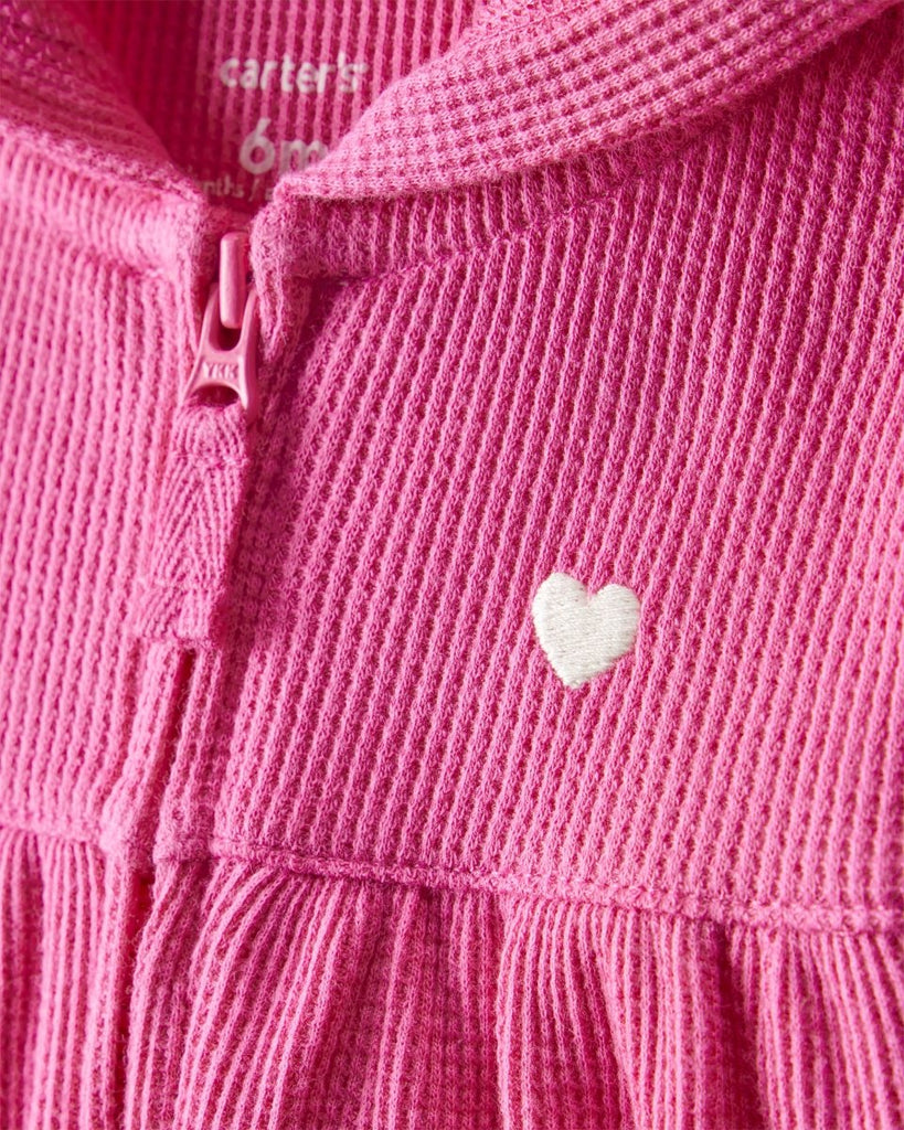 Mono enterizo térmico rosa con corazones para bebé niña - Carter's