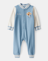 Long sleeve cotton varsity style jumpsuit