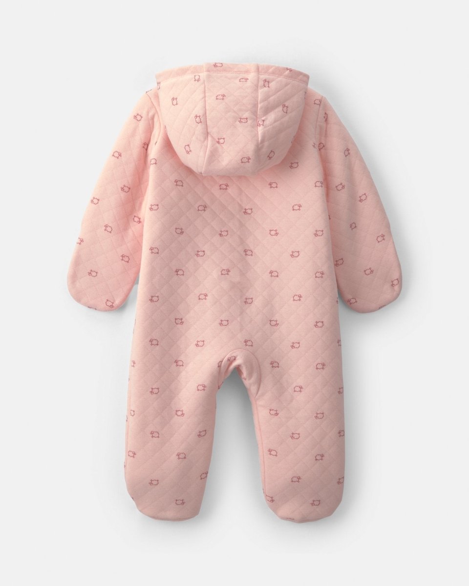 Mono forrado de borreguito con capucha, ovejas en rosa - Carter's