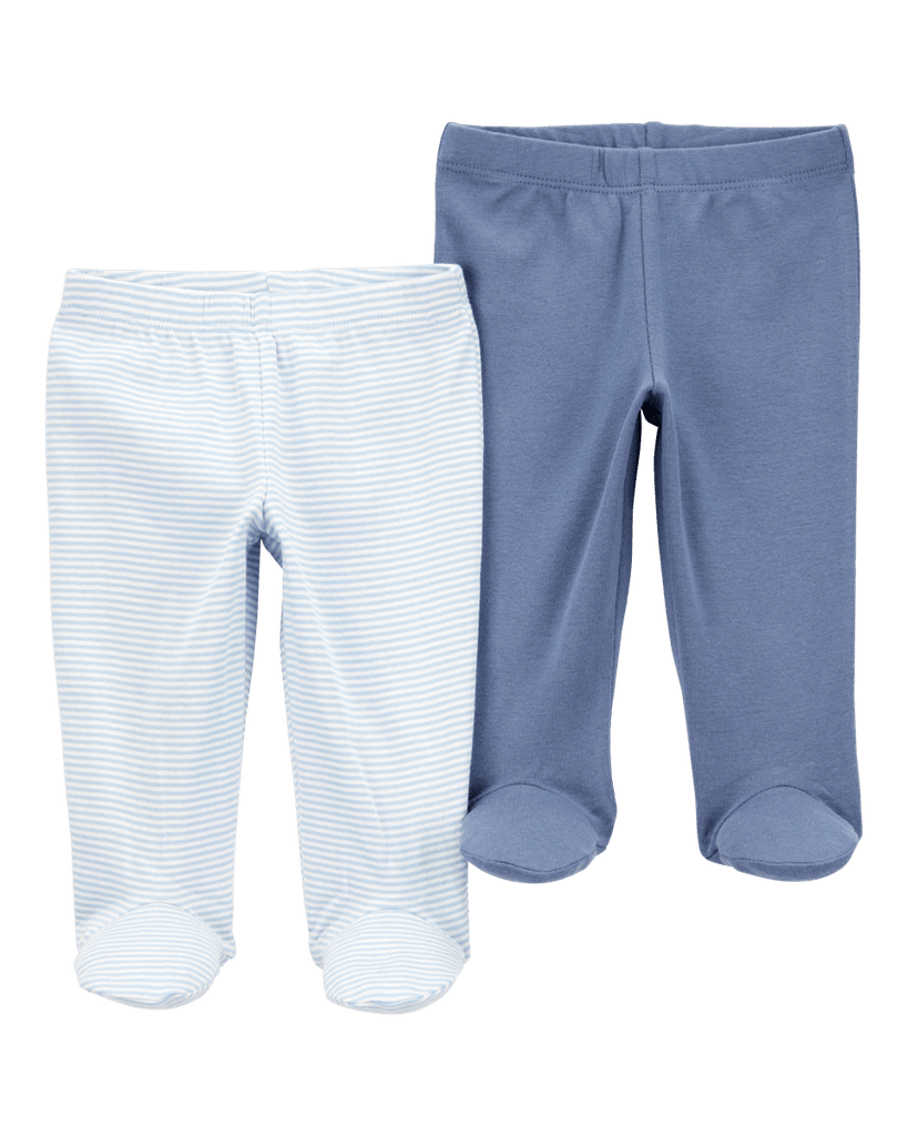 Pack 2 pantalones con pie con diseño azul - Carter's