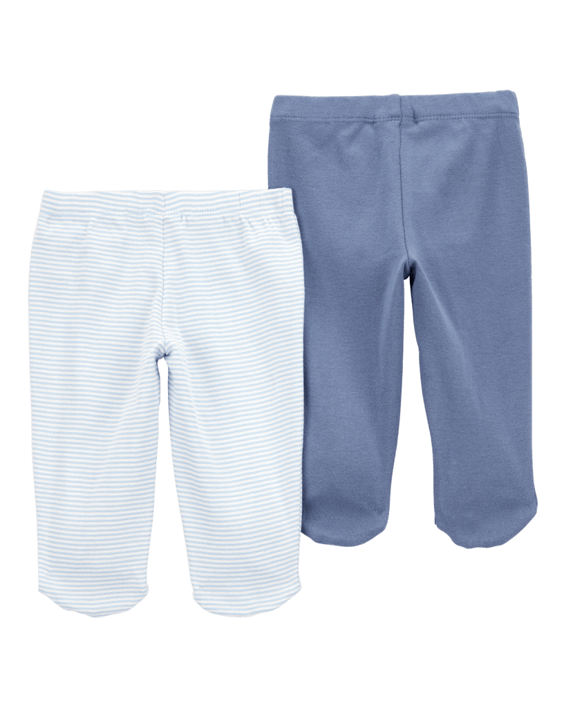 Pack 2 pantalones con pie con diseño azul - Carter's