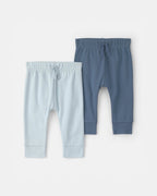 Pack 2 pantalones de algodón con cintura elástica, azul - Carter's