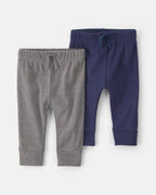 Pack 2 pantalones de canalé con cordón decorativo - Carter's