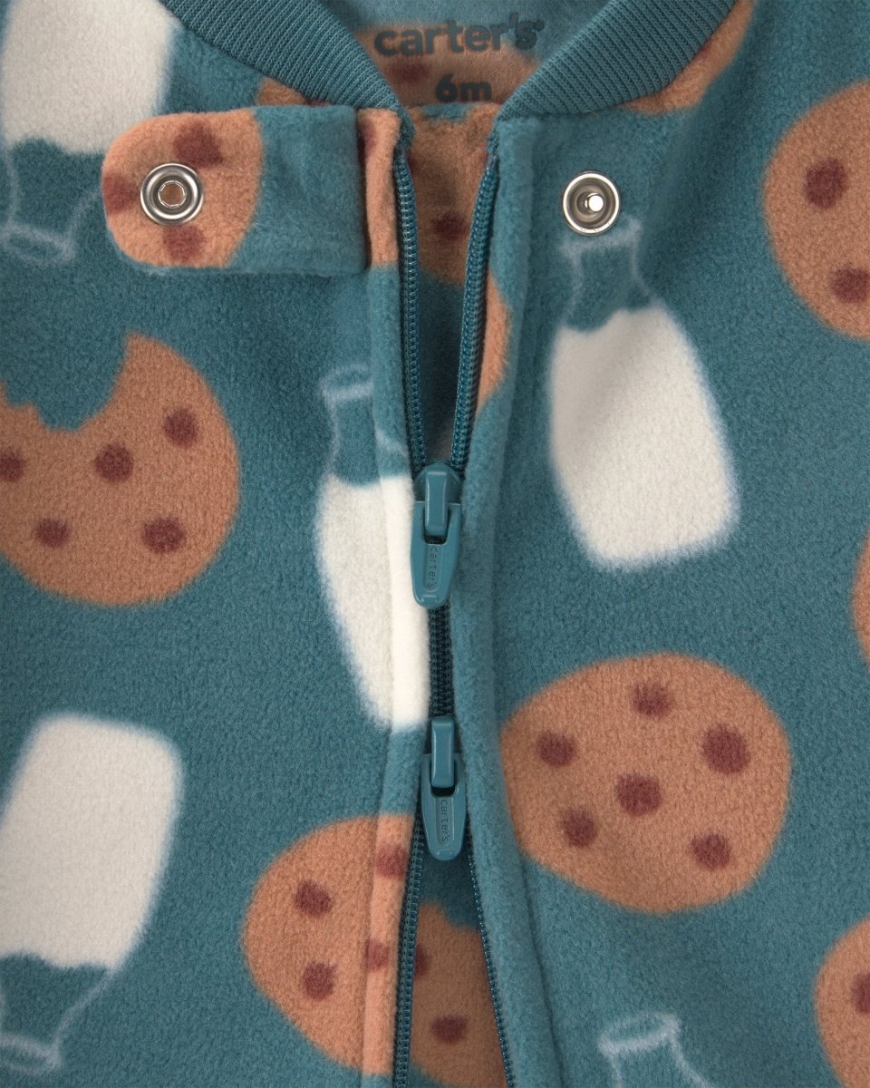 Pack 2 pijamas de polar con cremallera, leche y galletas - Carter's