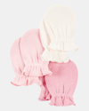 Pack of 3 oven mitts with pink design