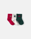Pack 3 pares de calcetines tipo botita, iconos navideños