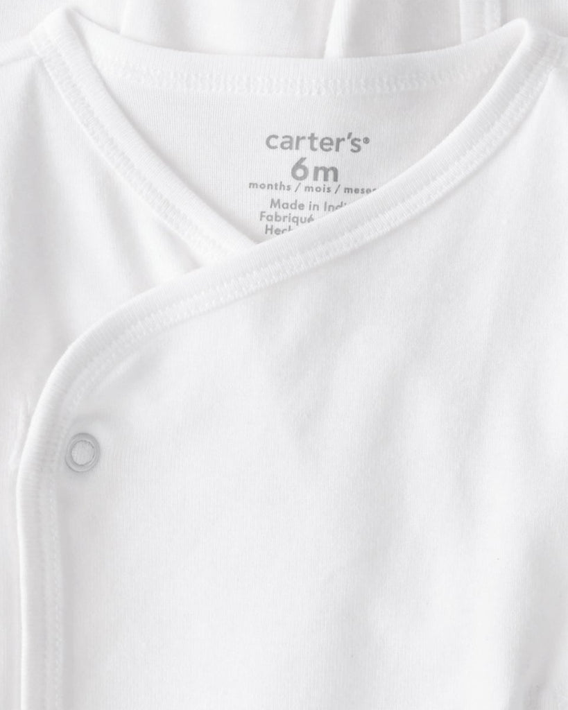 Pack 4 batitas con diseño blanco liso - Carter's