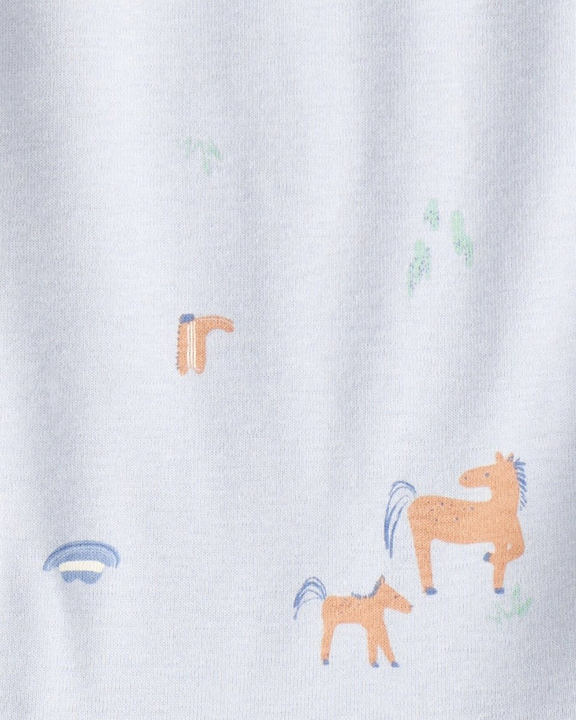 Pack 4 bodies de manga larga con estampado de caballos y rayas para bebé niño - Carter's
