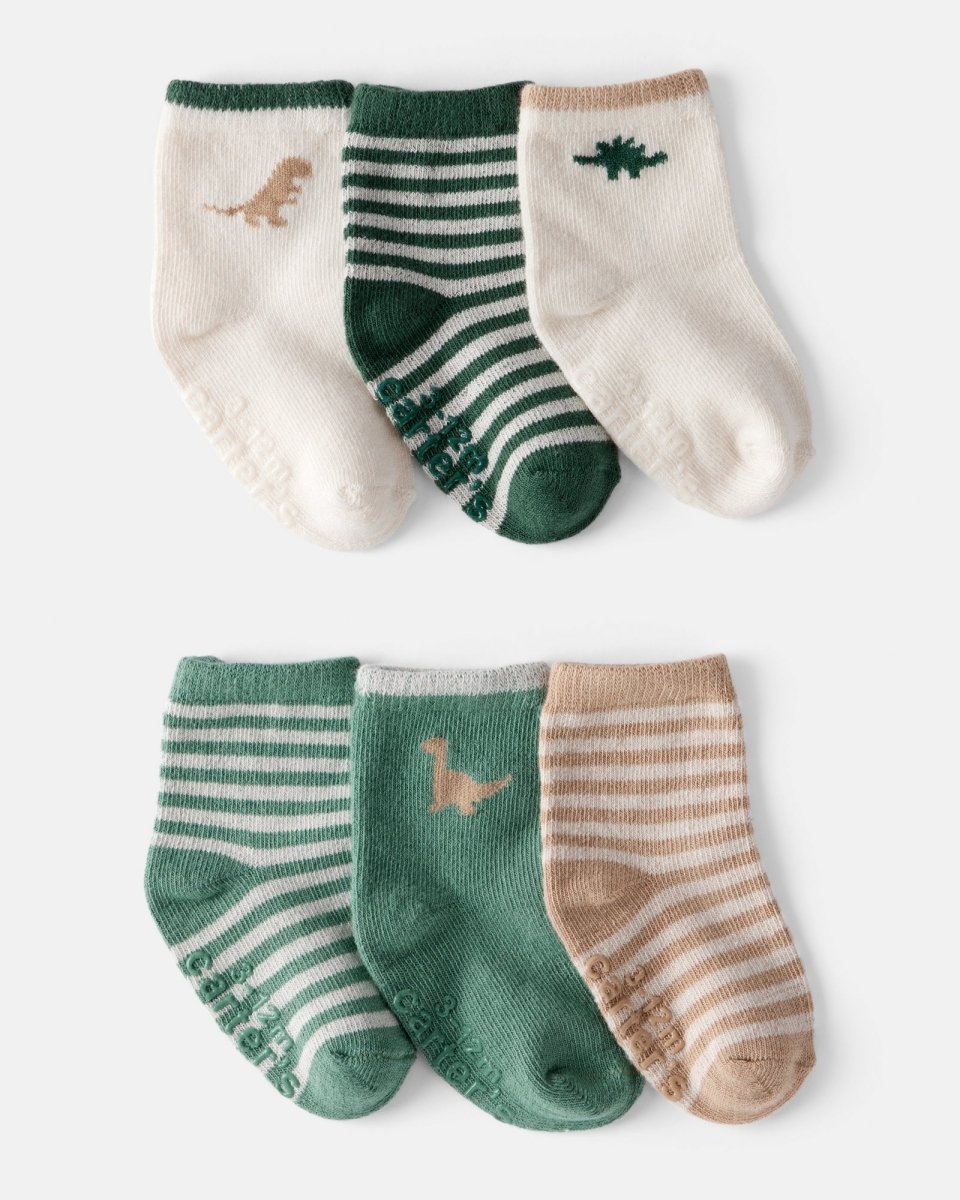 Pack 6 calcetines tobilleros de bebé con dinosaurios - Carter's