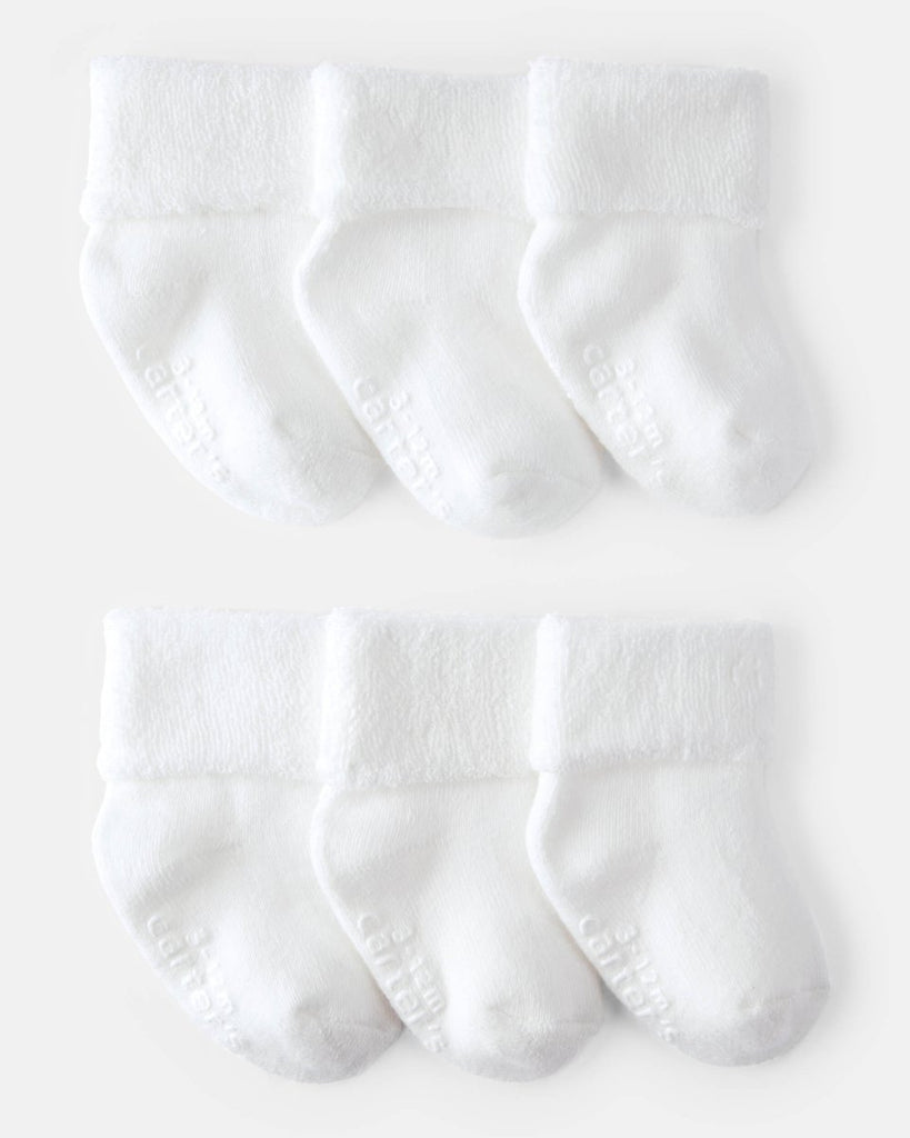 Pack 6 pares de botines de rizo blanco para bebé unisex - Carter's