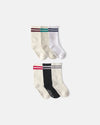 Pack of 6 pairs of socks with varsity stripes