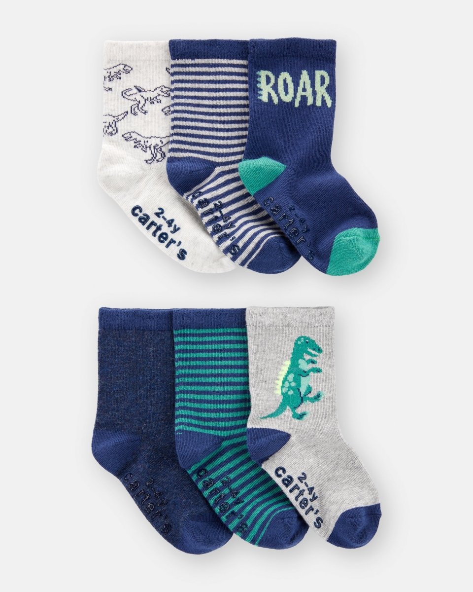 Pack 6 pares de calcetines infantiles, dinosaurios - Carter's