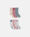 Pack of 6 pairs of socks for girls, hearts and stripes