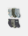 Pack of 6 ankle socks, dinosaurs and stripes