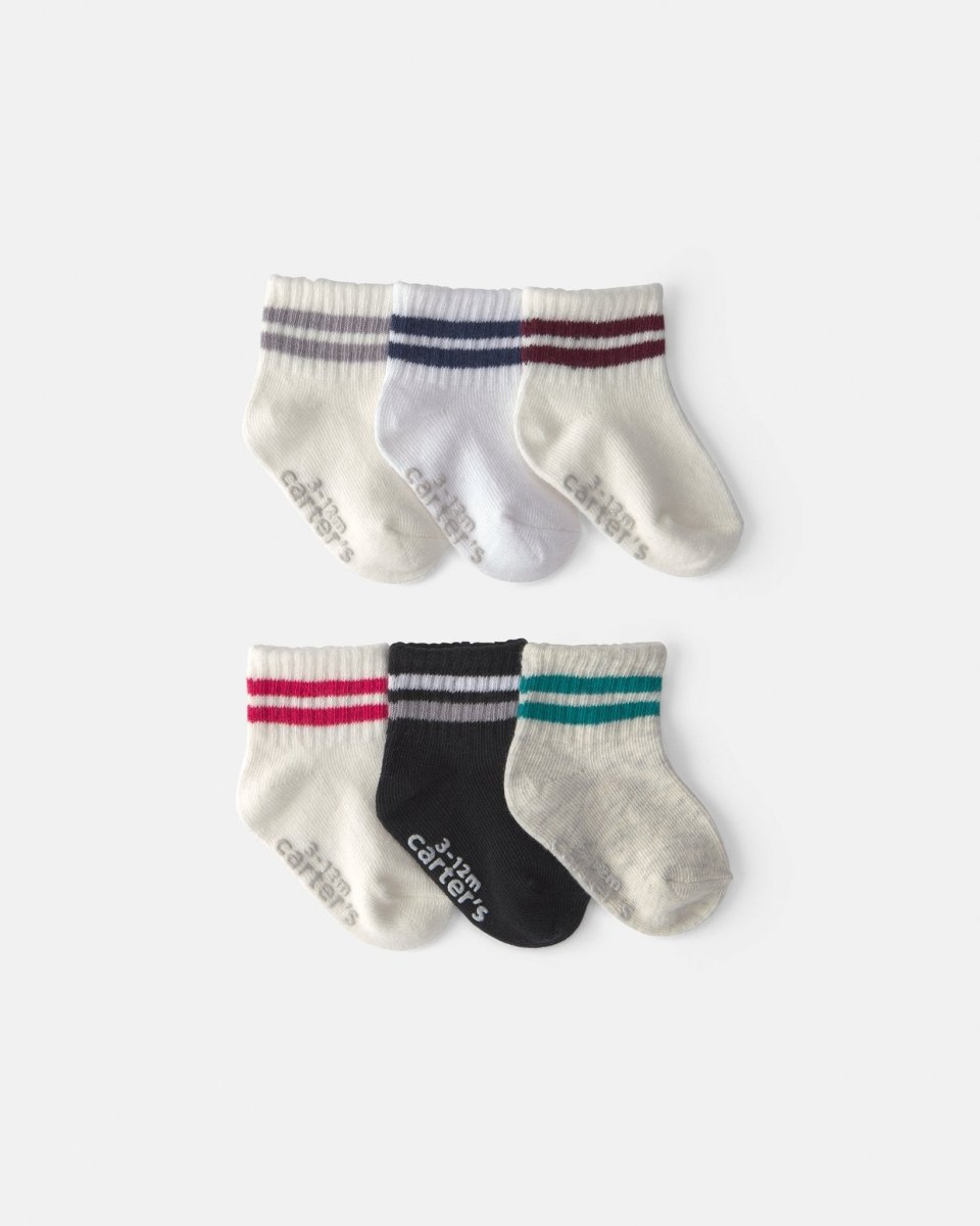Pack 6 pares de calcetines tobilleros, rayas universitarias - Carter's