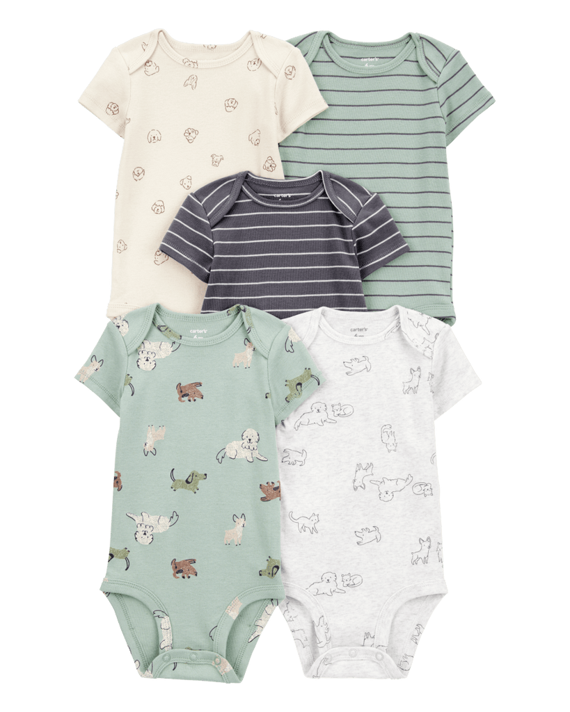 Pack cinco bodies algodón diseño perro - Carter´s