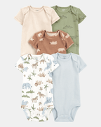 Pack cinco bodies de algodón, diseño safari - Carter's