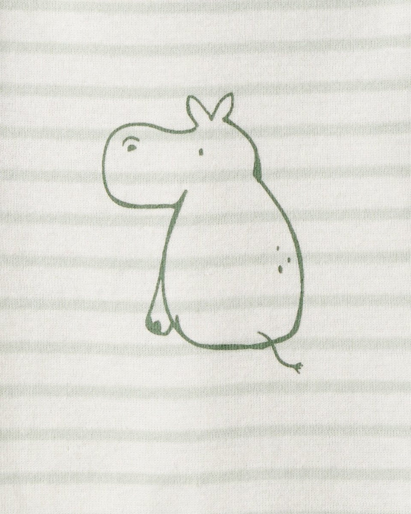 Pack cinco piezas body manga corta con diseño de hipopótamo - Carter's